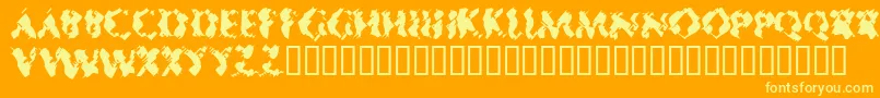 フォントMisterSinister – オレンジの背景に黄色の文字