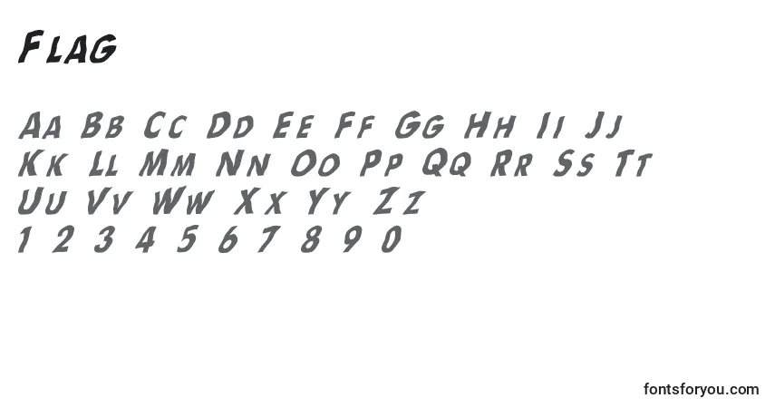 Czcionka Flag – alfabet, cyfry, specjalne znaki