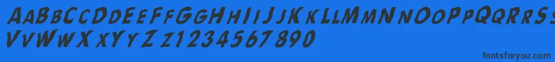 Flag Font – Black Fonts on Blue Background