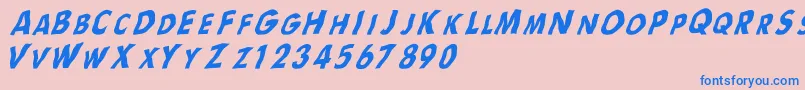 Flag Font – Blue Fonts on Pink Background
