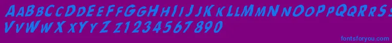 Flag Font – Blue Fonts on Purple Background