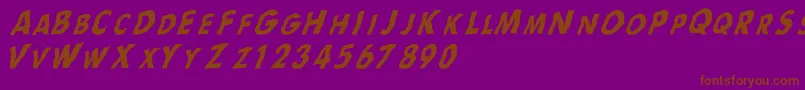 Flag Font – Brown Fonts on Purple Background