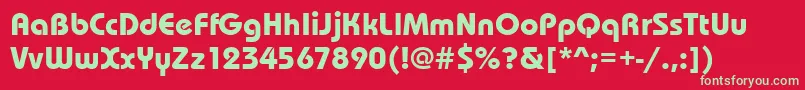 Bauhausitcteebol Font – Green Fonts on Red Background