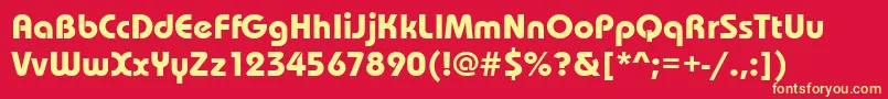 Bauhausitcteebol Font – Yellow Fonts on Red Background