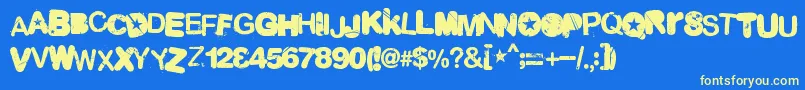 Malgecito Font – Yellow Fonts on Blue Background