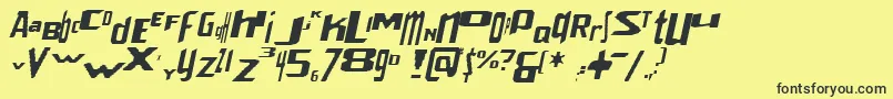 VenerealStrobeEffectItalic Font – Black Fonts on Yellow Background