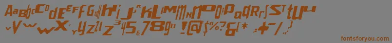 フォントVenerealStrobeEffectItalic – 茶色の文字が灰色の背景にあります。