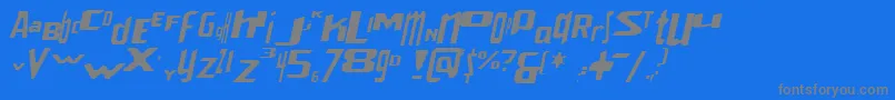 フォントVenerealStrobeEffectItalic – 青い背景に灰色の文字