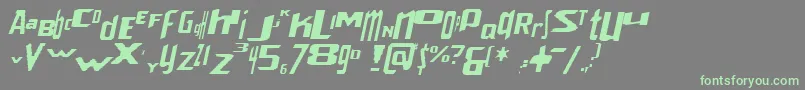 VenerealStrobeEffectItalic Font – Green Fonts on Gray Background