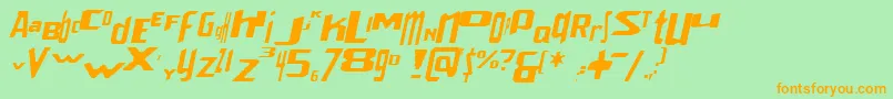 VenerealStrobeEffectItalic Font – Orange Fonts on Green Background