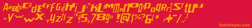 VenerealStrobeEffectItalic Font – Orange Fonts on Red Background
