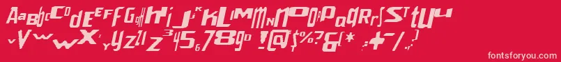 VenerealStrobeEffectItalic Font – Pink Fonts on Red Background