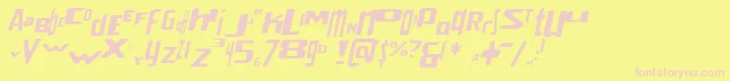 VenerealStrobeEffectItalic Font – Pink Fonts on Yellow Background