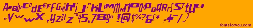 フォントVenerealStrobeEffectItalic – オレンジの背景に紫のフォント