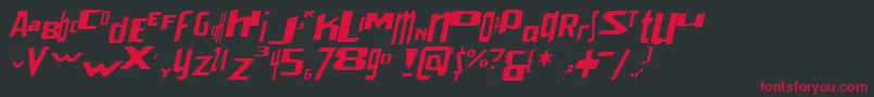VenerealStrobeEffectItalic Font – Red Fonts on Black Background