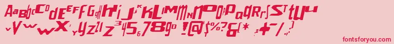 VenerealStrobeEffectItalic Font – Red Fonts on Pink Background