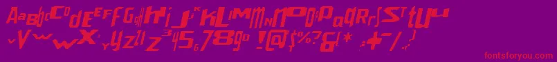 VenerealStrobeEffectItalic Font – Red Fonts on Purple Background