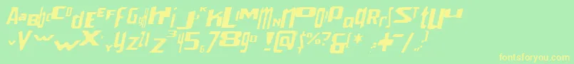 VenerealStrobeEffectItalic Font – Yellow Fonts on Green Background