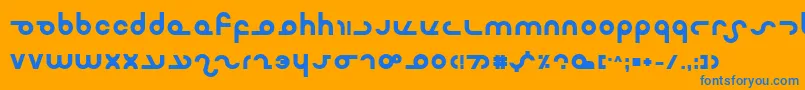 フォントMasterdomBold – オレンジの背景に青い文字