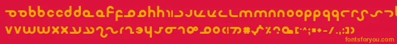 フォントMasterdomBold – 赤い背景にオレンジの文字