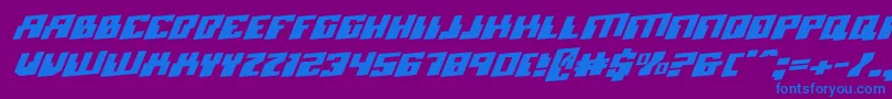 MicronianRotalic Font – Blue Fonts on Purple Background