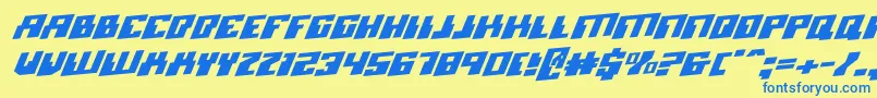 MicronianRotalic Font – Blue Fonts on Yellow Background