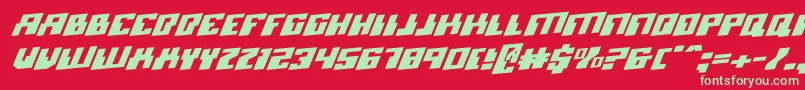 MicronianRotalic Font – Green Fonts on Red Background