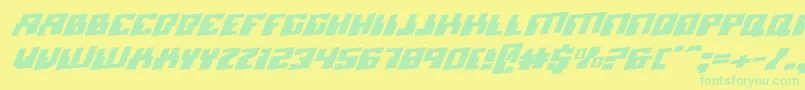 MicronianRotalic Font – Green Fonts on Yellow Background