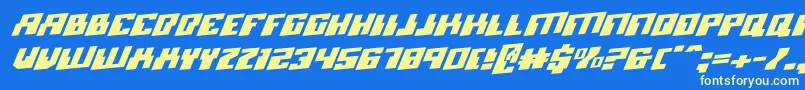 MicronianRotalic Font – Yellow Fonts on Blue Background