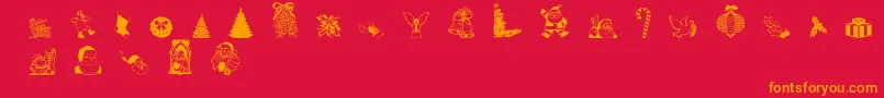 Christmas Debbie Font – Orange Fonts on Red Background