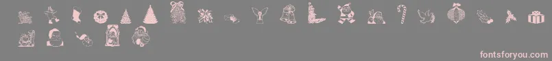 Christmas Debbie Font – Pink Fonts on Gray Background