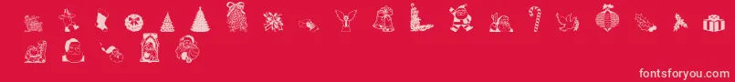 fuente Christmas Debbie – Fuentes Rosadas Sobre Fondo Rojo