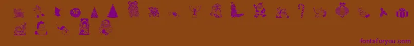 Christmas Debbie Font – Purple Fonts on Brown Background