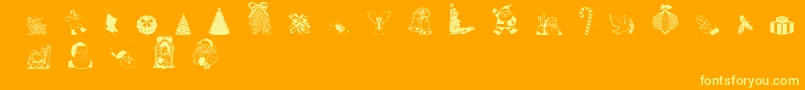 Christmas Debbie Font – Yellow Fonts on Orange Background