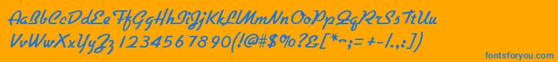 GallanteRegular-Schriftart – Blaue Schriften auf orangefarbenem Hintergrund