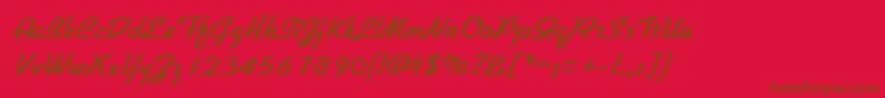 Czcionka GallanteRegular – brązowe czcionki na czerwonym tle