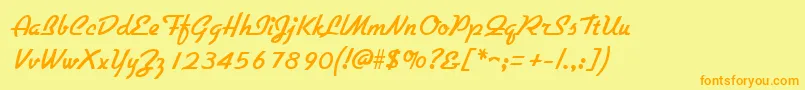 GallanteRegular Font – Orange Fonts on Yellow Background