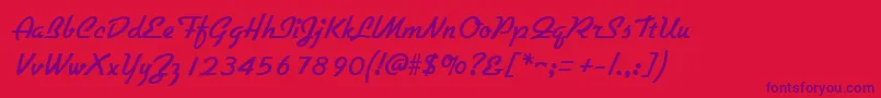 GallanteRegular Font – Purple Fonts on Red Background