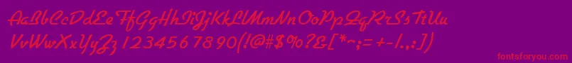 GallanteRegular-Schriftart – Rote Schriften auf violettem Hintergrund
