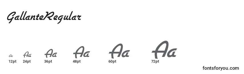 GallanteRegular Font Sizes