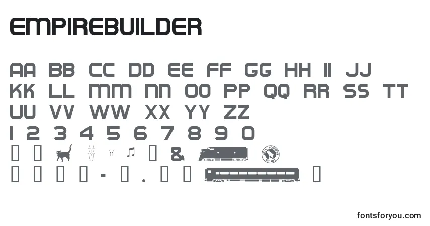 Schriftart Empirebuilder – Alphabet, Zahlen, spezielle Symbole
