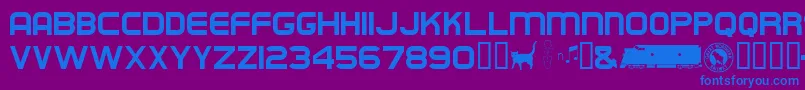Empirebuilder Font – Blue Fonts on Purple Background