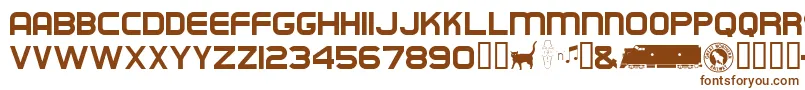 Empirebuilder-fontti – ruskeat fontit valkoisella taustalla