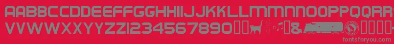 Empirebuilder Font – Gray Fonts on Red Background