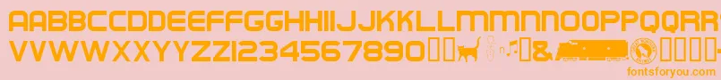 Empirebuilder Font – Orange Fonts on Pink Background