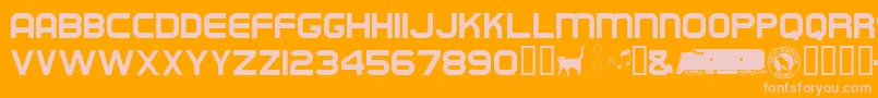 Empirebuilder Font – Pink Fonts on Orange Background