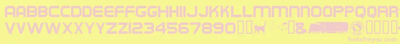 Empirebuilder-fontti – vaaleanpunaiset fontit keltaisella taustalla