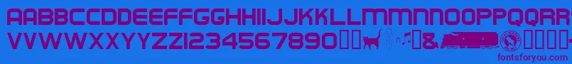Empirebuilder Font – Purple Fonts on Blue Background