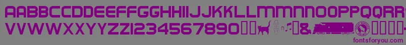 Empirebuilder-fontti – violetit fontit harmaalla taustalla
