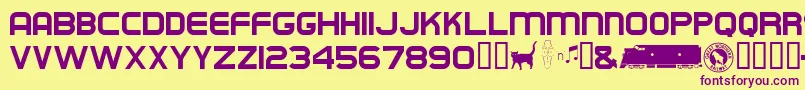 Empirebuilder Font – Purple Fonts on Yellow Background